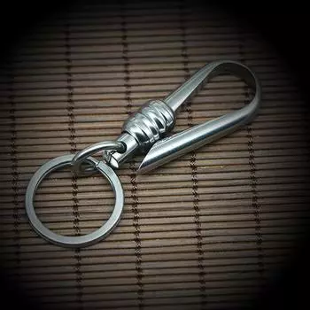 Брелок для ключей на пояс из нержавеющей стали ручной работы для мужчин - простой автомобильный кулон, подарок на день рождения