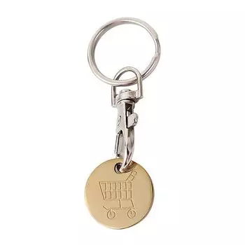 Брелок для ключей на тележку для покупок с жетоном и карабином, практичный сплав, портативный брелок для сумки и телефона с подвеской