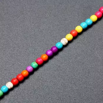 Брелок для ключей, натуральные каменные бусины 4/6/8/10/12 мм для изготовления ювелирных изделий, 1 нить, бирюзовый, материал «сделай сам», смешанный цвет, случайный цвет, круглое ожерелье ручной работы 4mm