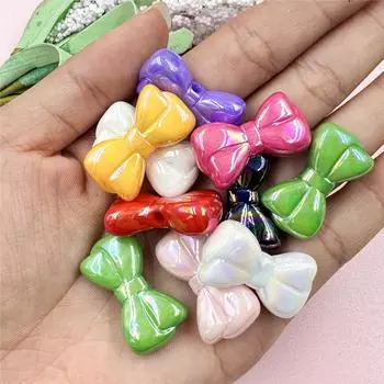 Брелок для ключей, ожерелье, акрил, 10 шт., 15,8*28,8 мм, ослепительные бусины с большим бантом, материал из бисера для модного браслета розы красного