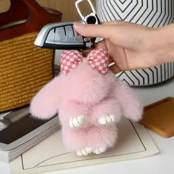 Брелок для ключей «Плюшевый кролик», пушистый искусственный мех, кролик, брелок для ключей, мягкое животное