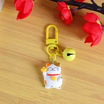 Брелок для ключей Plutus Cat Maneki-neko, брелок Fortune Cat, симпатичная модная резиновая мини-кавайная цветная цепочка для ключей Lucky Cat