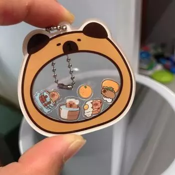 Брелок для ключей Popo Cat, сумка с капибарой, подвеска, забавные игрушки-качалки, подарки