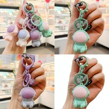 Брелок для ключей Rainbow Astronaut, прекрасный дизайн, модный аксессуар для женщин и детей, портативный для рюкзаков и ключей от машины розовый