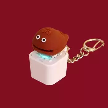 Брелок для ключей «Рыба» из дерева +1 со звуком и светом, игрушка для снятия стресса 1pc