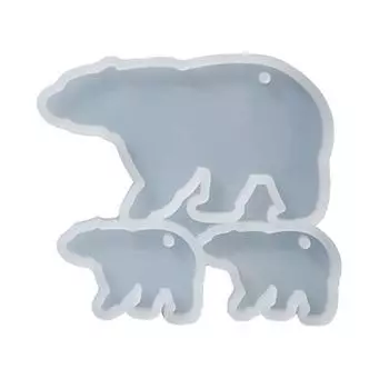 Брелок для ключей с белым медведем и совой, силиконовая форма с отверстием, брелок для ключей, кулон, форма ручной работы, подарок на день Святого Валентина, ювелирные изделия 1