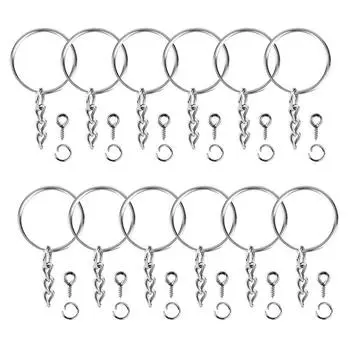 Брелок для ключей с цепочкой, 150 шт., разделенные кольца для ключей с винтовыми штифтами, брелок «сделай сам»