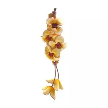 Брелок для ключей с цветком османтуса из натуральной кожи - элегантное украшение для автомобиля, подвеска на сумку, аксессуар ручной работы из натуральной коровьей кожи, идеальный подарок 15 cm