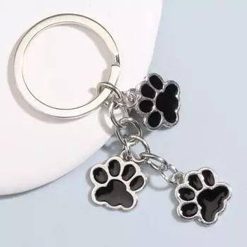 Брелок для ключей с изображением кошки, собаки, сумки, украшения, милый кулон, брелок для женщин и мужчин чёрный