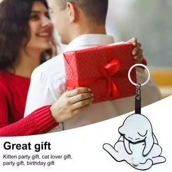 Брелок для ключей с изображением кота, напечатанный на 3D-принтере, прочный, портативный, светящийся в темноте, белый, держатель для ключей, сумка, рюкзак, подвесное украшение, украшение