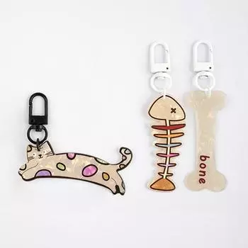 Брелок для ключей с изображением милой собаки, кошки, рыбы, милых животных, милая сумка, кошелек, подвеска, украшение, подарки для пары