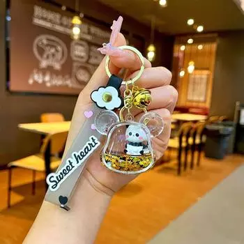 Брелок для ключей с изображением мультфильма, акриловый кулон «Зыбучий песок», 1 мл One Size чёрный