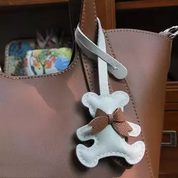 Брелок для ключей с изображением животных из мультфильма «Милый медведь», брелок для женщин, брелок для рюкзака, кулон, украшения, подарок для девочек белый