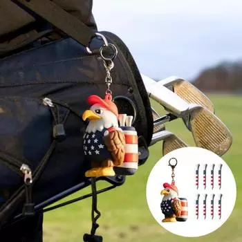 Брелок для ключей с клюшками для гольфа Eagle Caddy, сумка для футболки с 8 клюшками для гольфа USA