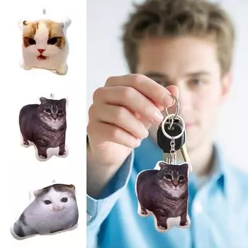 Брелок для ключей с кошкой, брелок для питомца, брелок с фотографией, памятный подарок питомцу, подарок любителю домашних животных One Size