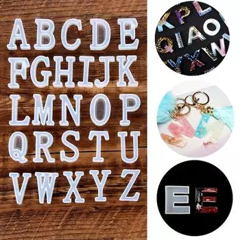 Брелок для ключей с кристаллами и английскими буквами, смоляная форма, инструменты для изготовления ювелирных изделий, силиконовая форма, УФ-эпоксидная смола