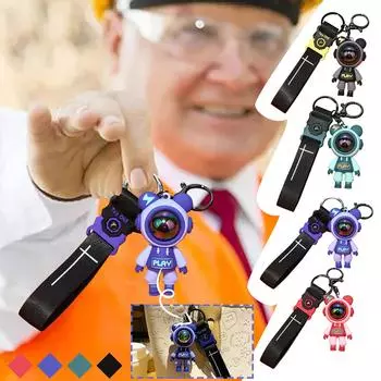 Брелок для ключей с милым персонажем из эпоксидной смолы, кулон ручной работы своими руками, брелок для ключей One Size чёрный