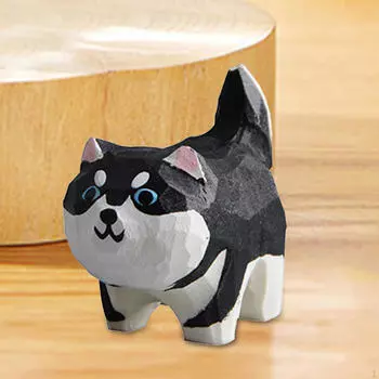 Брелок для ключей с милым щенком, скульптура животного, детская коллекция игрушек для мальчиков и девочек, деревянный брелок Ornament