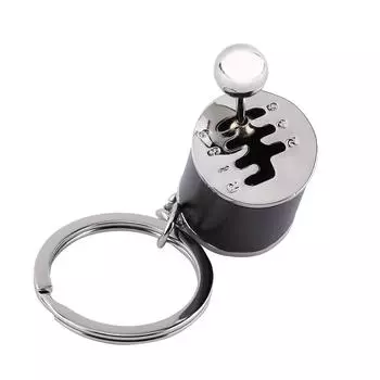 Брелок для ключей с моделью переключателя передач автомобиля, брелки из металлического сплава в форме детали автомобиля(черный)