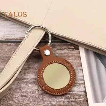 Брелок для ключей с монетами, помада, искусственная кожа, мини-брелок с просторным внутренним прозрачным футляром для памятных монет светло-коричневого