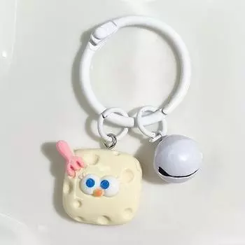 Брелок для ключей с мультяшным кроликом и сыром, маленькая желтая утка, кулон с сыром, кольцо для ключей для пары, подвеска на рюкзак, подвеска для автомобиля, декор сумки, Рождественский подарок as the picture