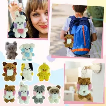 Брелок для ключей с плюшевой игрушкой Idol Group, креативные декоративные украшения One Size