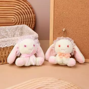 Брелок для ключей с плюшевой игрушкой в виде зайчика-банни, мультяшная милая мягкая кукла, брелок для ключей от машины, рюкзак, сумка, декор для детей, подарок