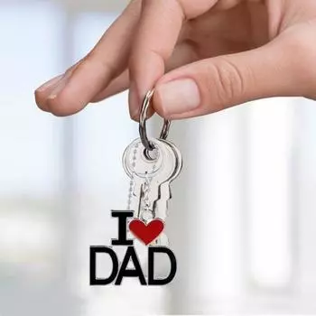 Брелок для ключей с подвеской на сумку для автомобиля Love Mom Dad Letter Charm с двухсторонней гравировкой
