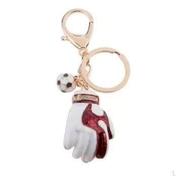 Брелок для ключей с подвеской в виде футбольного вратаря со стразами, белый