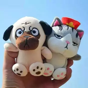 Брелок для ключей с подвеской в виде собаки, плюшевый брелок в виде мультяшной собаки, подарки на день рождения, брелок для ключей в виде кошки, мальчик, девочка Cat