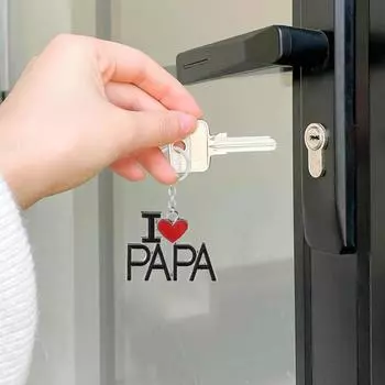 Брелок для ключей с подвеской в виде сумки для автомобиля, с надписью «Любовь, мама, папа», с двухсторонним гравированным дизайном, символизирующий связь родителей и детей