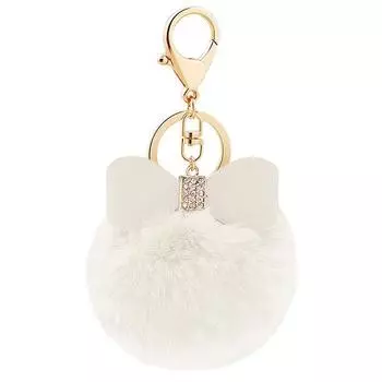 Брелок для ключей с помпоном из кроличьего меха, подвеска на сумку, пушистый шарик-бантик, брелок для автомобиля, модные украшения, аксессуары, принадлежности a