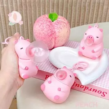 Брелок для ключей с пузырьками, подвеска в виде капибары, капибара, капибара, плюющиеся игрушки, брелок для ключей с капибарой, ключ от автомобиля розовый