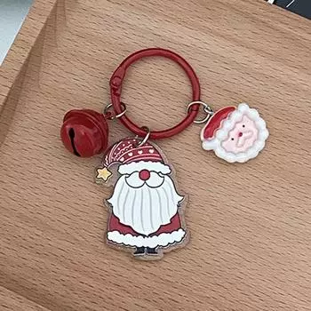 Брелок для ключей с Рождеством Санта-Клауса, брелок в виде пряничного человечка, рождественские чулки, перчатки, брелок для ключей, сумка, кулон, рождественские подарки A2