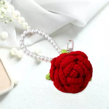 Брелок для ключей с розой, брелок для ключей, подарок, стильные аксессуары, очаровательный кулон ручной работы, брелок для ключей Red