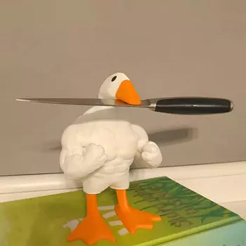 Брелок для ключей с уткой, скульптура статуи животного, организация домашнего украшения, фигурка с крючком для