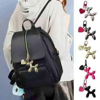 Брелок для ключей с воздушным шаром и собакой, подвеска, сумка для ключей, изысканный компактный брелок для телефона, аксессуары с пряжкой для ключей розы красного