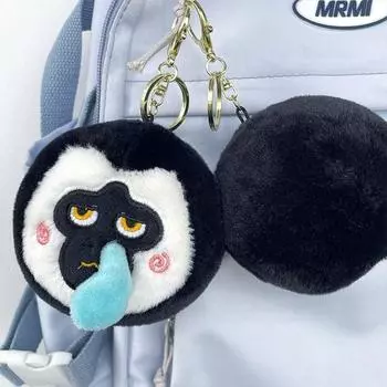 Брелок для ключей Saki с изображением мультяшной белой обезьяны Kawaii, подвесной аксессуар с изображением белой обезьяны 2pcs