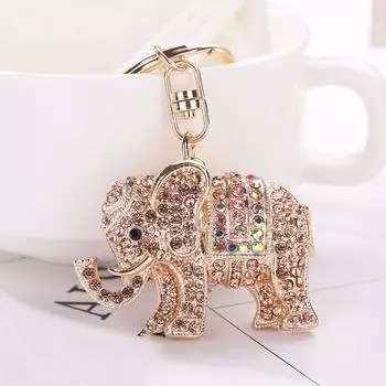 Брелок для ключей со слоном, кольцо-держатель, сумка для телефона, аксессуар для декора автомобиля белый