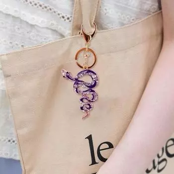 Брелок для ключей со стразами в форме змеи, декоративный держатель для ключей от машины, сумка-сумка красный