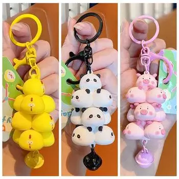 Брелок для ключей со свиньей из ПВХ, панда, панда, цыпленок, милые детские подарки Piglet