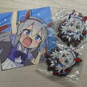 Брелок для ключей Uma Musume Tamamo Cross из резины Umayon Color Paper