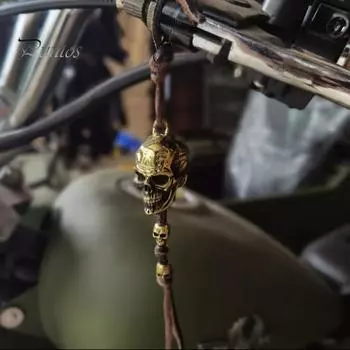 Брелок для ключей, устойчивый к ржавчине, гальваника в стиле ретро, не выцветающий, деликатный, для мотоцикла, подвеска в виде черепа, автомобильный аксессуар Skull