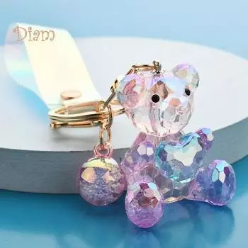 Брелок для ключей Vana, стильный акриловый брелок в форме медведя для девочек, подарки серый