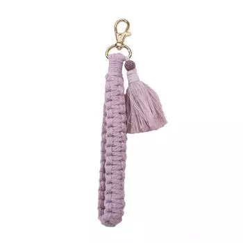 Брелок для ключей в стиле макраме с хлопковым шнуром-лапкой в виде клешни омара, ремешок для ключей с ремешком для аксессуаров в стиле макраме One Size фиолетовый