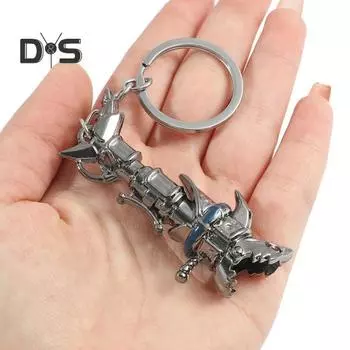 Брелок для ключей в виде аниме-акулы-пушки, брелок из цинкового сплава, дизайн в стиле супергероев, устойчивый к царапинам Long серебряный