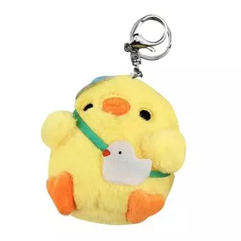 Брелок для ключей в виде цыпленка, пушистое милое украшение, плюшевая кукла-животное, брелок для рюкзака, сумки для мальчика