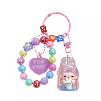 Брелок для ключей в виде девочки-кролика, украшение на рюкзак, милые награды для класса, аксессуары для кошелька, подвески для автомобиля розовый