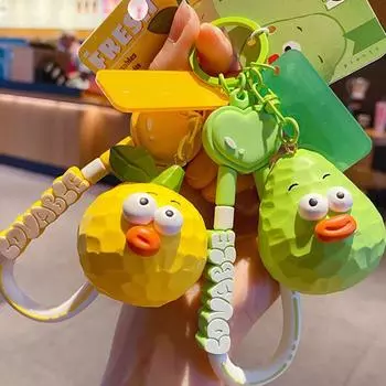 Брелок для ключей в виде фруктов в стиле питайи, брелок для ключей в виде дуриана, мультяшная имитация авокадо, сумка-подвеска peach