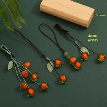 Брелок для ключей в виде глазурованного листа хурмы: Ваш идеальный мобильный аксессуар